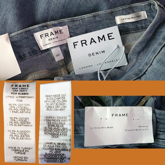 FRAME Denim NEW Bohemian: LE CROP Godet-Inset Flare Mini Boot Jean 29 - Picture 11 of 12